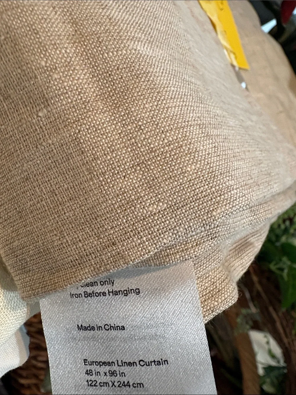 Quince European Luxe Linen Curtain 48x96 Flax (one panel)